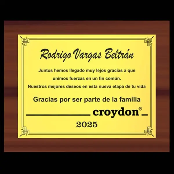 Placa Conmemorativa Croydon